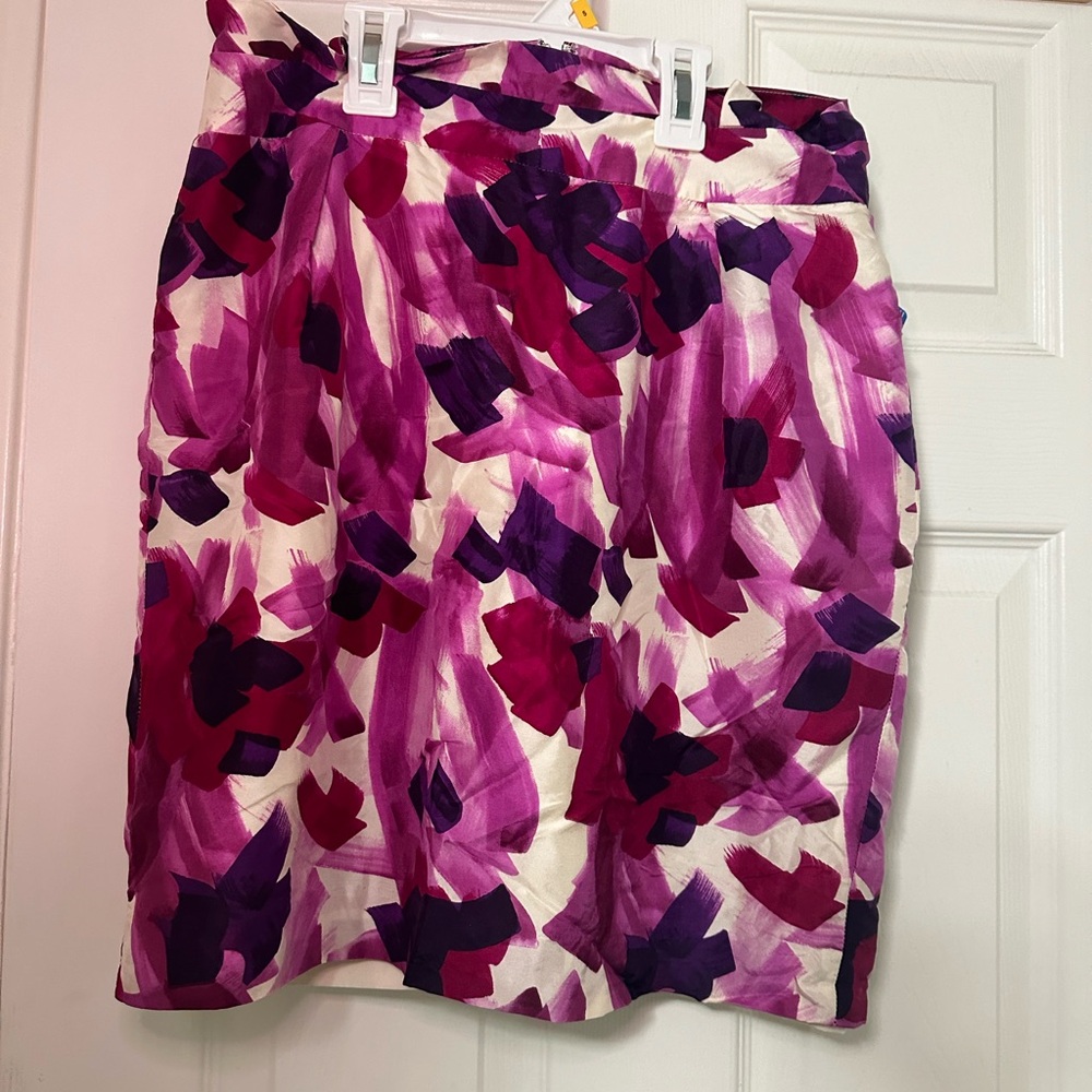 Floral Print Women's Skirt - Pink and Purple